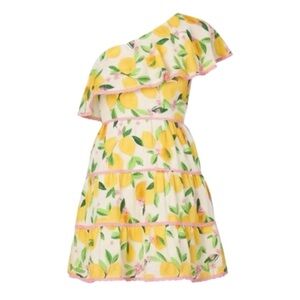 Adrianna by Adrianna Papell One Shoulder Lemon Print Mini Dress